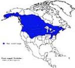 Areas of North America that the Black-capped Chickadee - Poecile atricapilla inhabits